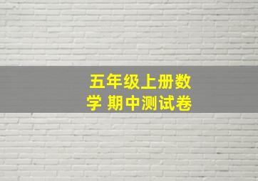 五年级上册数学 期中测试卷